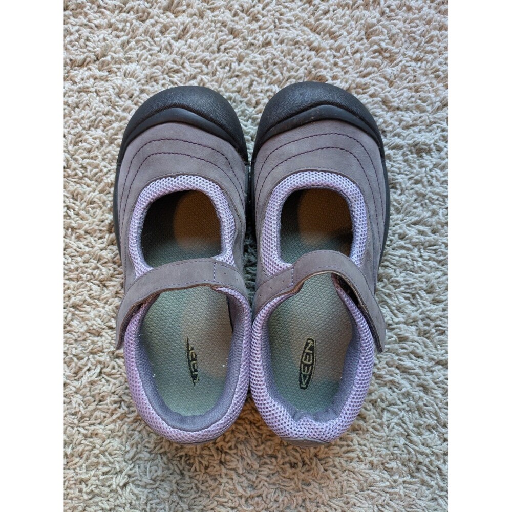 Keen Womens 6 Mary Janes Pale Lavender Black Sandals Shoes Hook Latch Strap